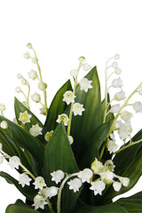 Lily of the Valley UVR Faux Potted Plant White 25cm
