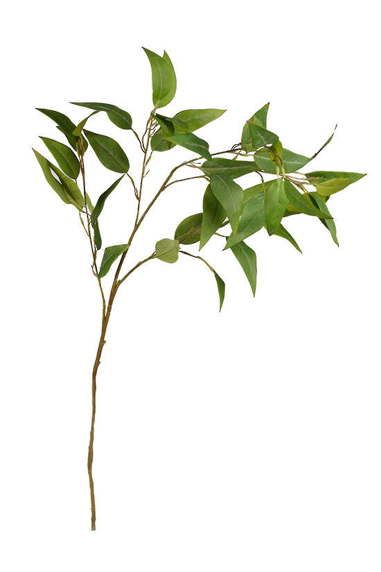 Artificial Flora's Willowy Eucalyptus Branch on a white background.