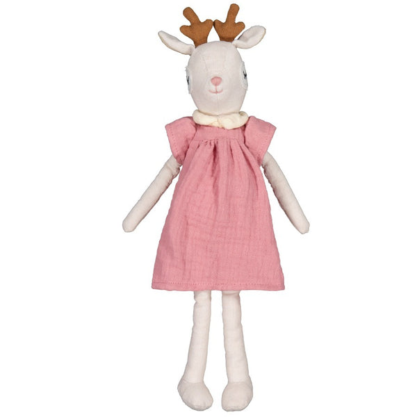 Noemie the Deer from Lily & George – Soft Toy Doll (Pink Dress)