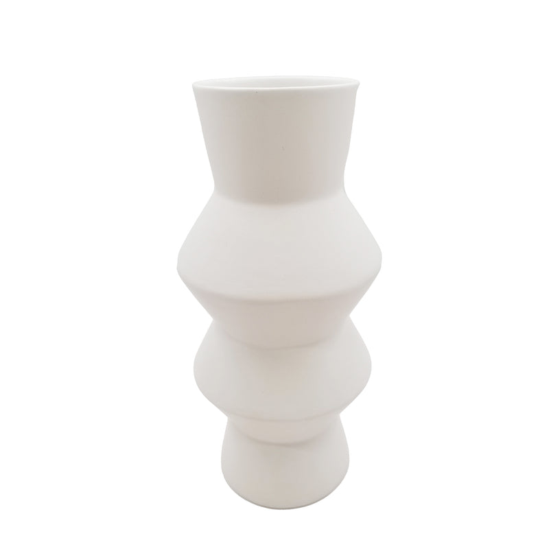 A MODERN DECO VASE made of White Dolomite from Flux Home.