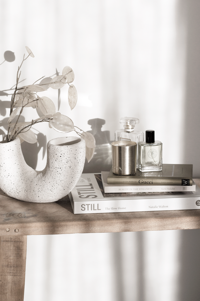 Still The Slow Home book styled with home decor accessories