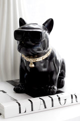 Frenchie Sculpture – Black Ceramic Coin Bank (27cm)