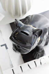 Frenchie Sculpture – Black Ceramic Coin Bank (27cm)