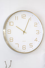 Elegance Glow Wall Clock from Karlsson – Soft Brown / White 40cm