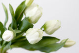 Artificial Tulip Bouquet by Artificial Flora in a vase on a white background.