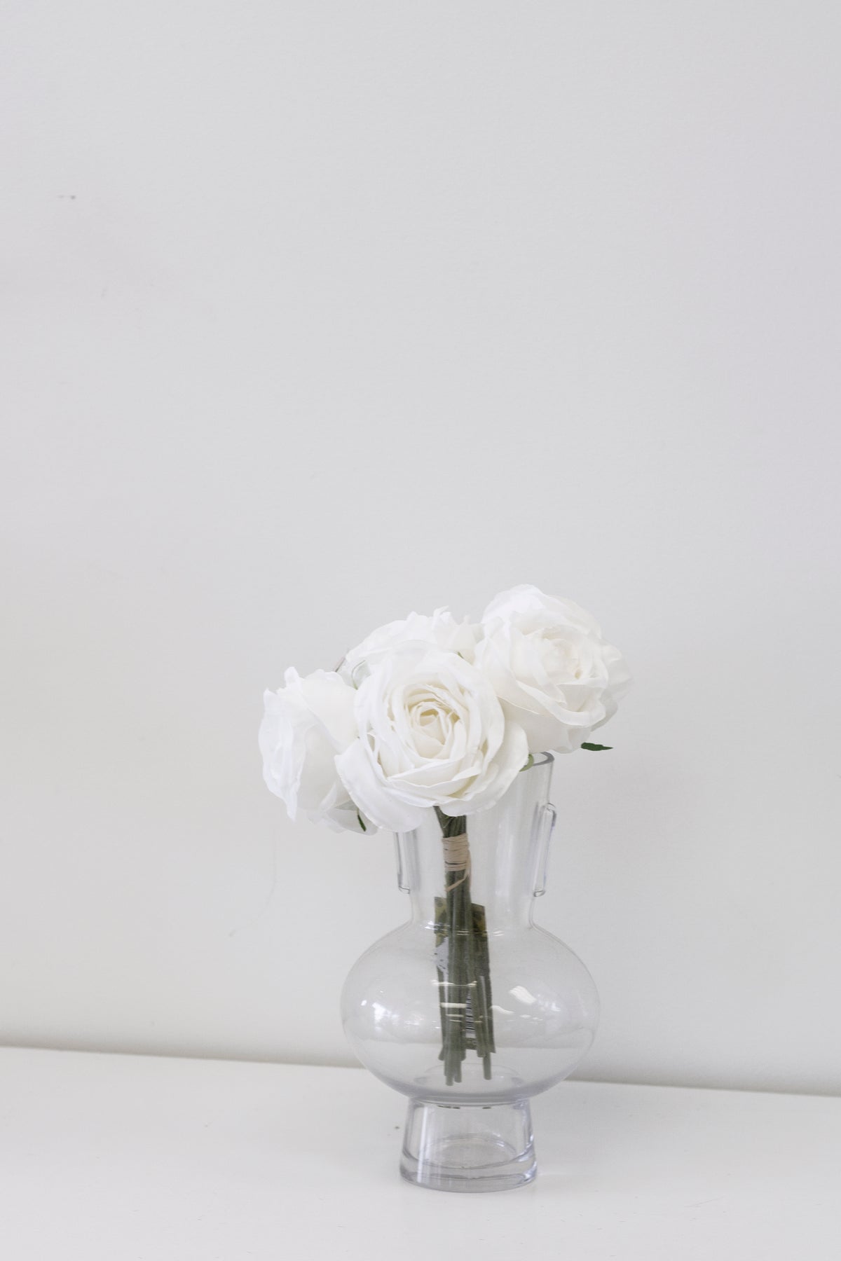 Callista Rose Bouquet, White or Pink 28cm Faux Flowers