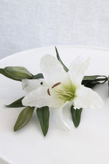 Rubrum Lily White Artificial Stem