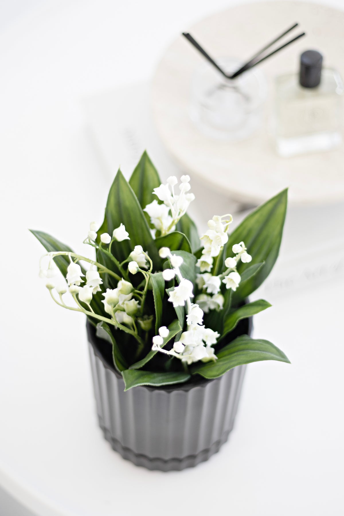 Lily of the Valley, White 25cm Potted Faux Plant