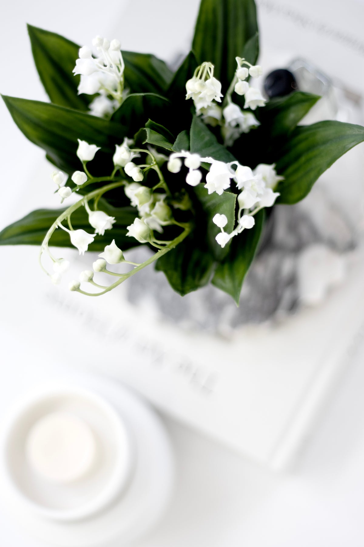 Lily of the Valley, White 25cm Potted Faux Plant