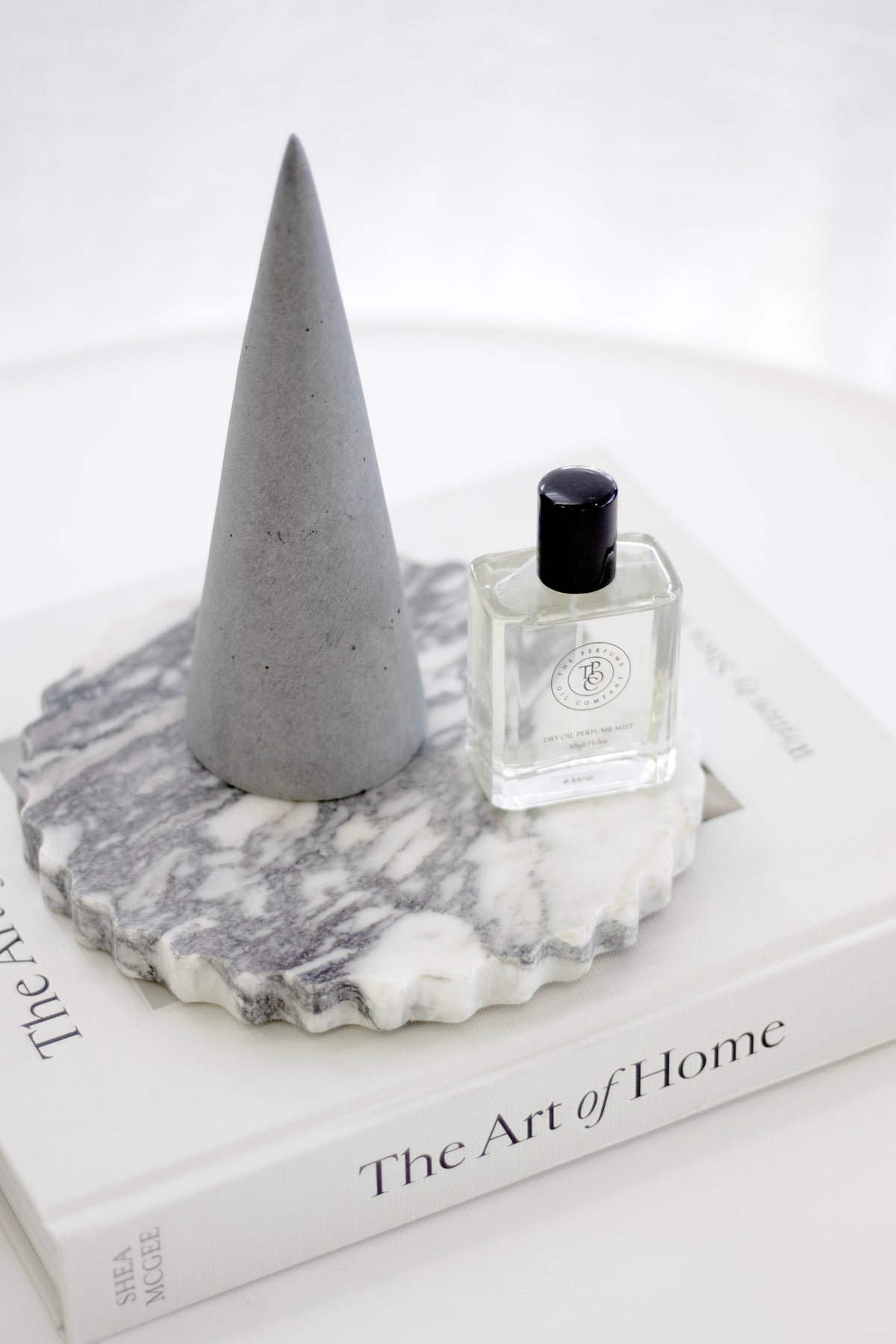Concrete Cone, Natural Polystone Sculpture