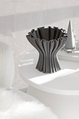 Cleo 3D Printed Compote Vase | Sculptural Vase in Black, White or Grey