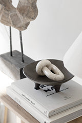 Wooden Circular Table Sculpture – Handcrafted Paulownia Wood