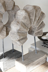 Wooden Arch Table Sculpture – Large Handcrafted Paulownia Wood