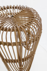 Rattan Tulip Stool | Natural Woven Side Table