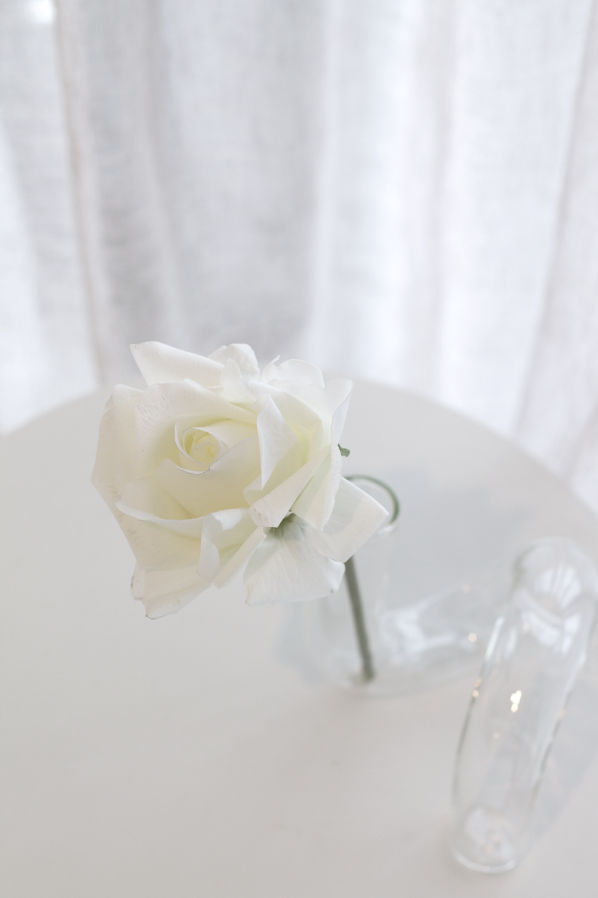 Rose Bundle, 5 Real Touch Faux Blooms, White or Pink