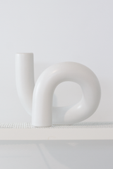 Ceramic Pipe Vase White