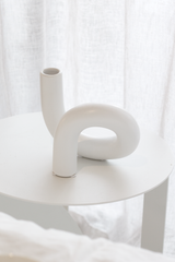 Ceramic Pipe Vase White