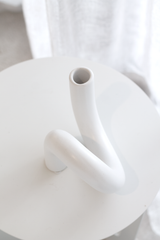 Ceramic Pipe Vase White