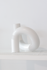 Ceramic Pipe Vase White