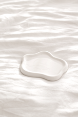 Cloud Ceramic Trinket Dish - Silver / White