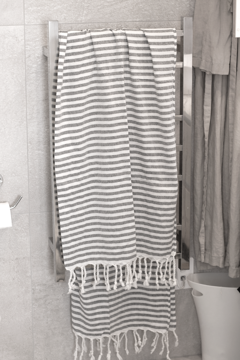 Turkish Towel - Grey Stripe