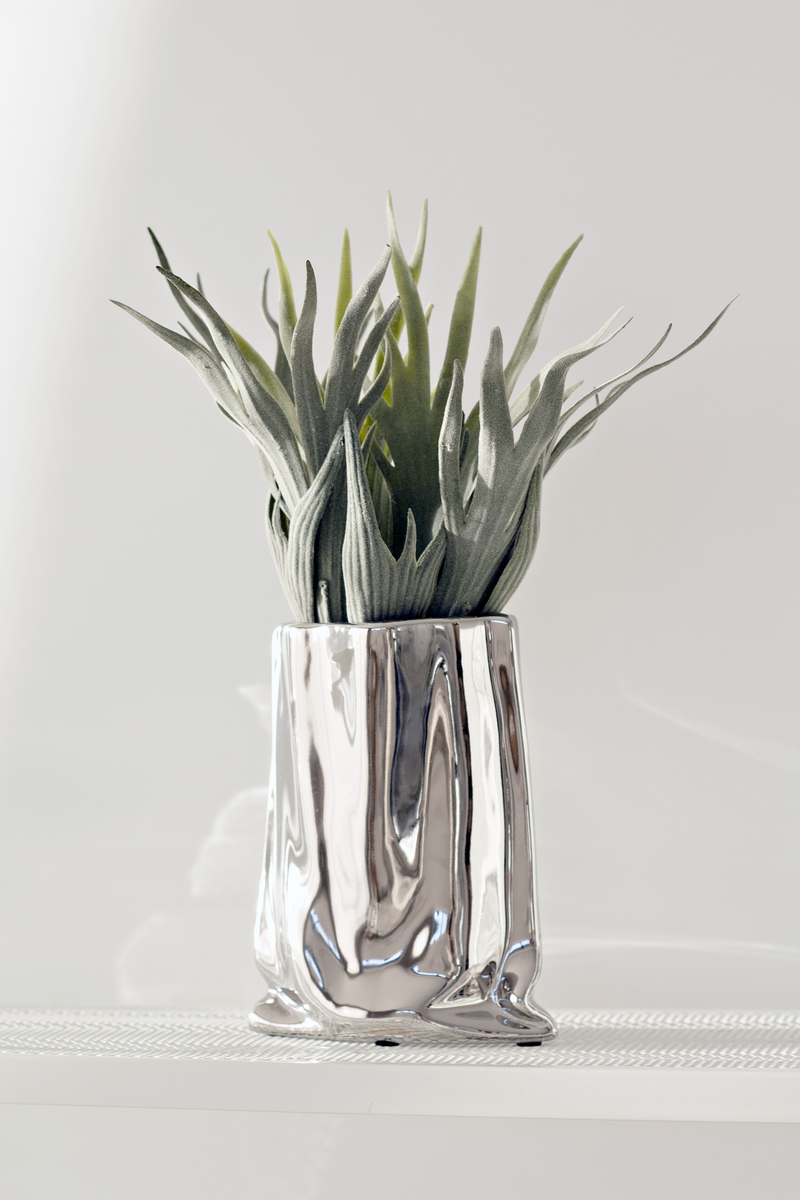 Metallic Bag Vase - Silver / Gold / White