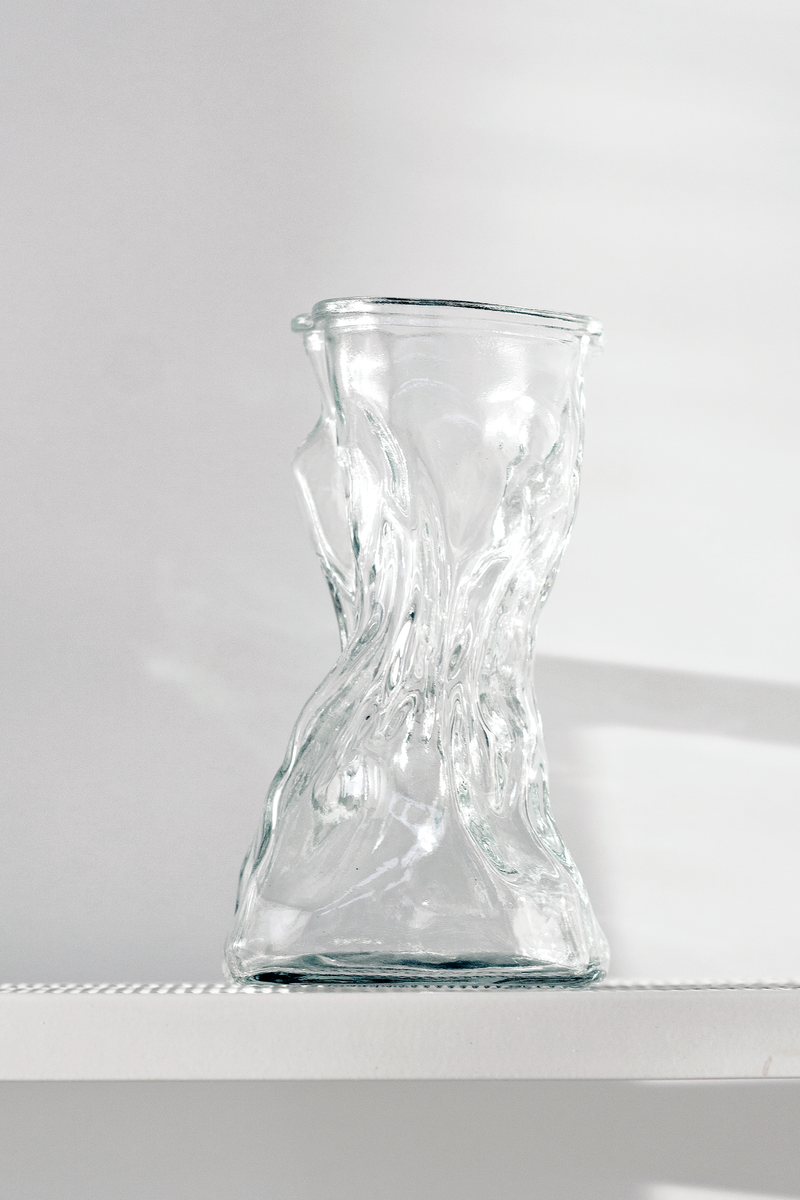 Crinkle Glass Vase