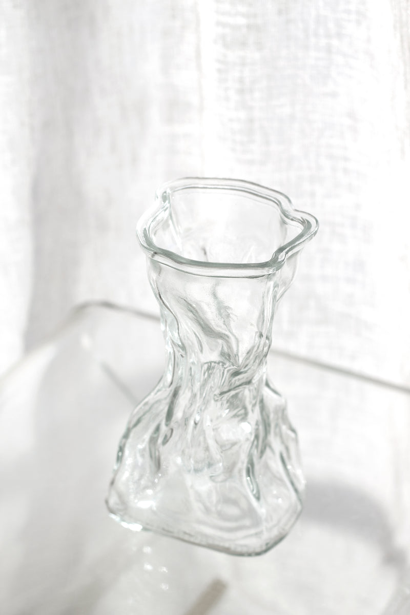 Crinkle Glass Vase