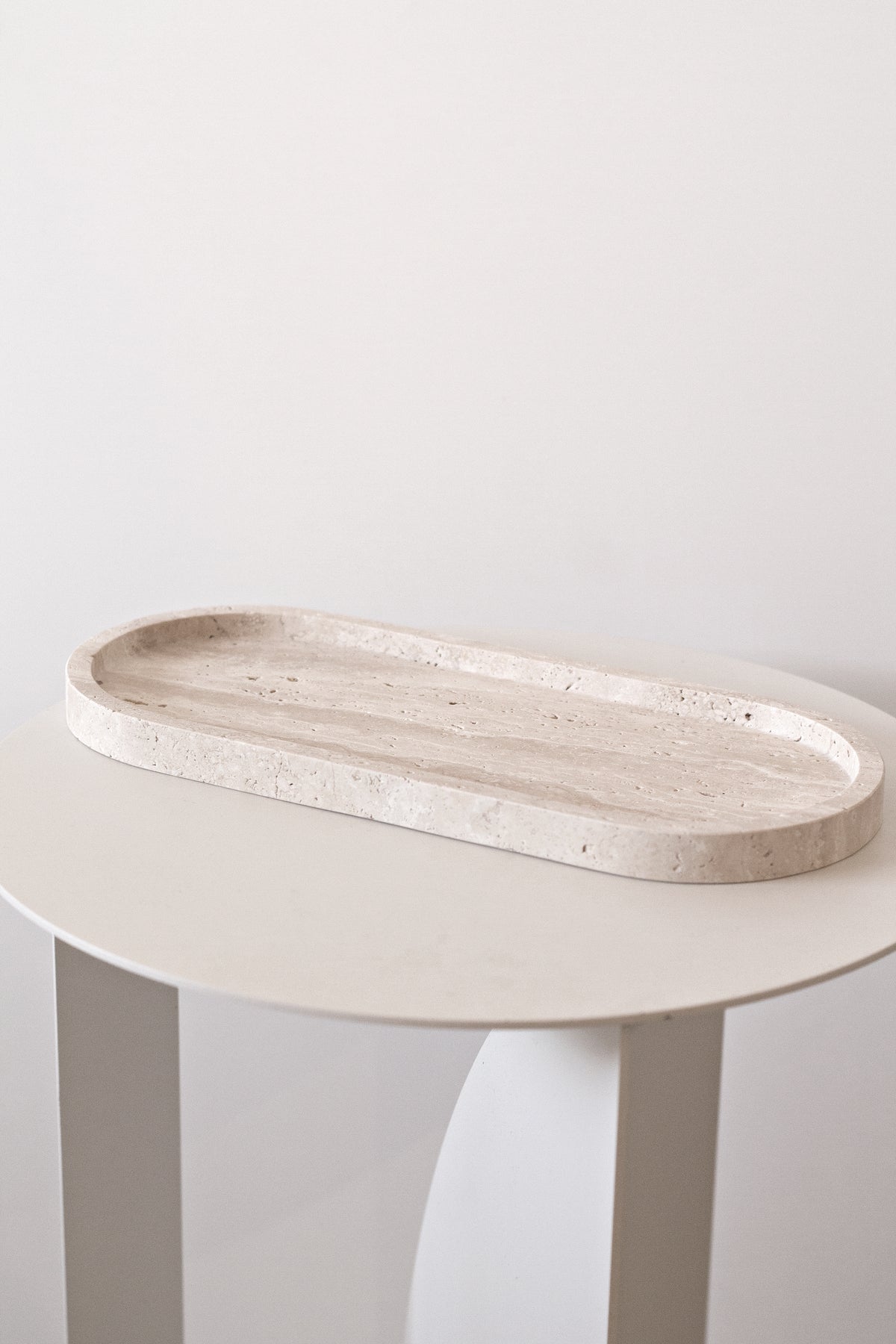 Line Tray, Travertine Display and Serving Tray