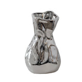 Silver Crinkle Vase