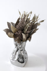 Silver Crinkle Vase