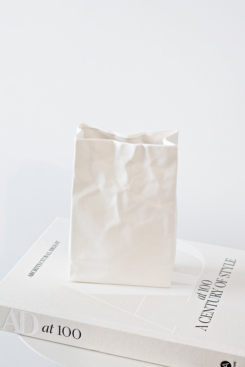 Ceramic Paper Bag Vase