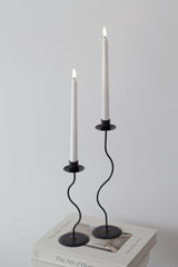 Hera Curved Black Candle Holders – Modern Sculptural Taper Candlestick