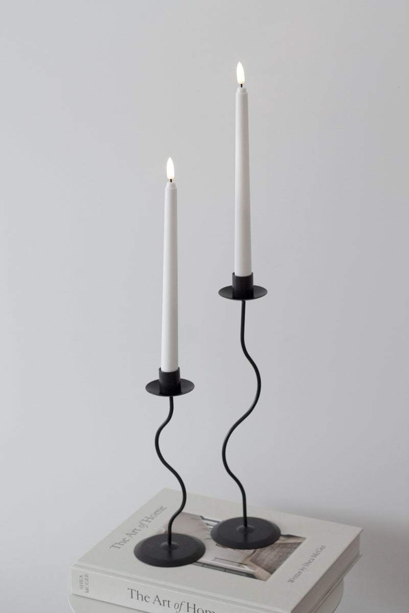 Hera Curved Black Candle Holders – Modern Sculptural Taper Candlestick