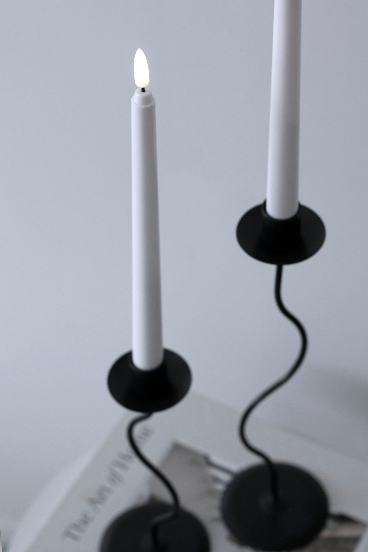 Elegant Taper LED Candles – Set of 2 Flameless White or Ivory