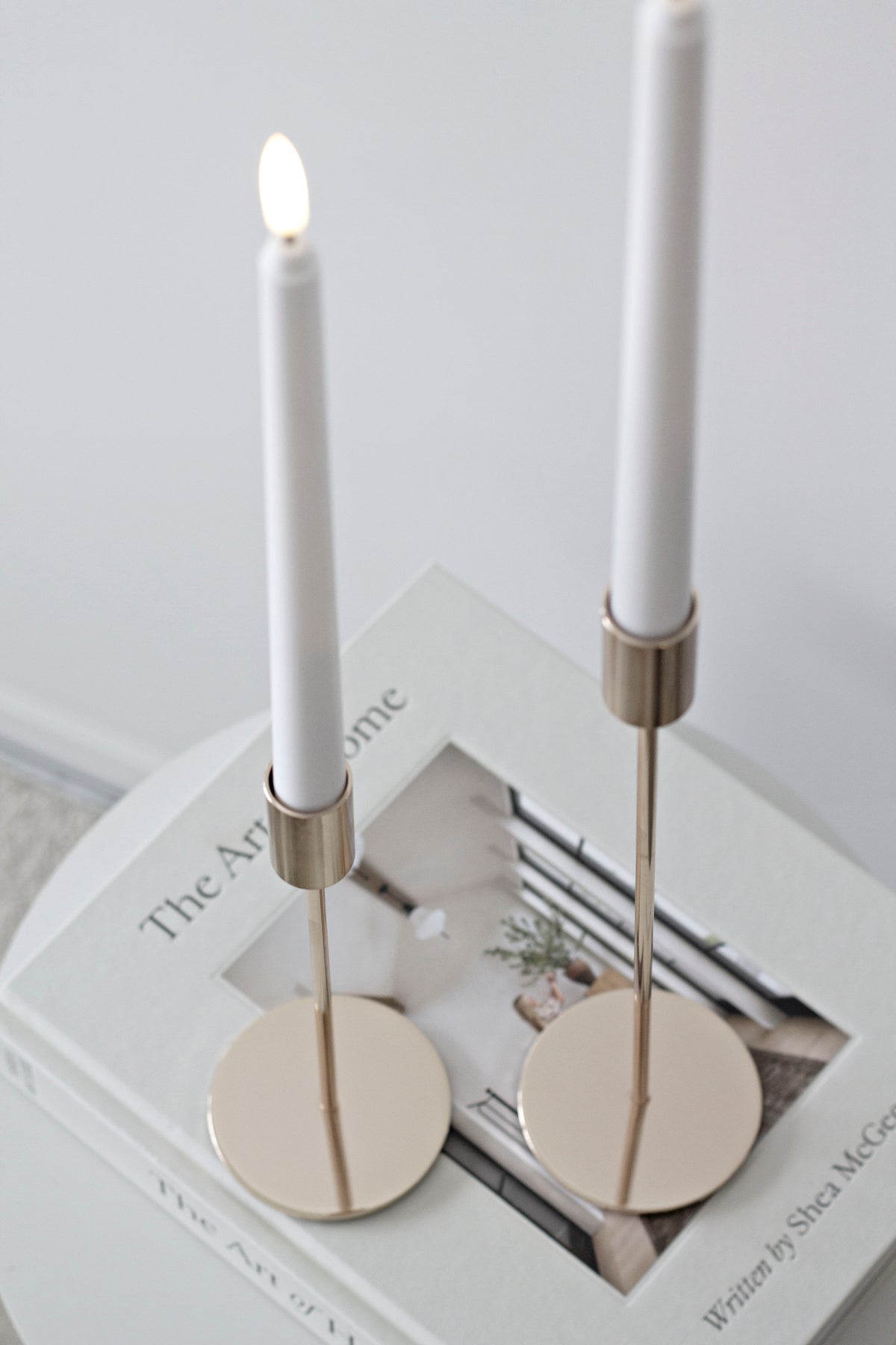 Elegant Taper LED Candles – Set of 2 Flameless White or Ivory