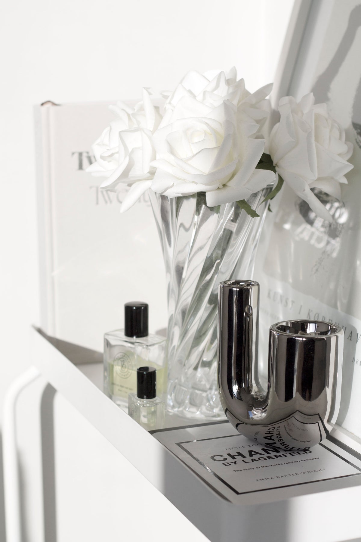 Little Book of Chanel by Lagerfeld styled with home decor accessories