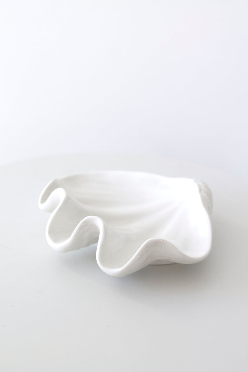 White Ceramic Clam Tray