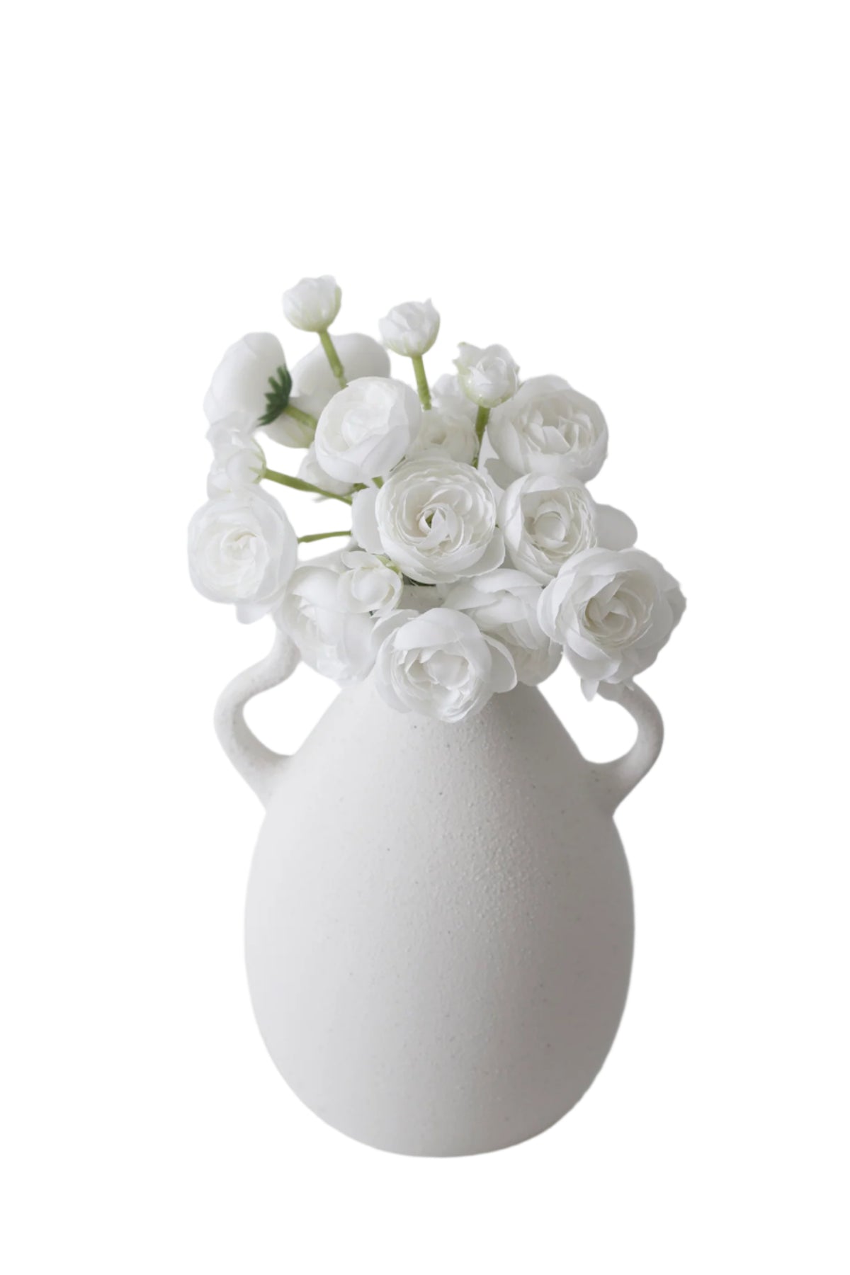 Ranunculus Bunch, White or Latte Faux Silk Bouquet