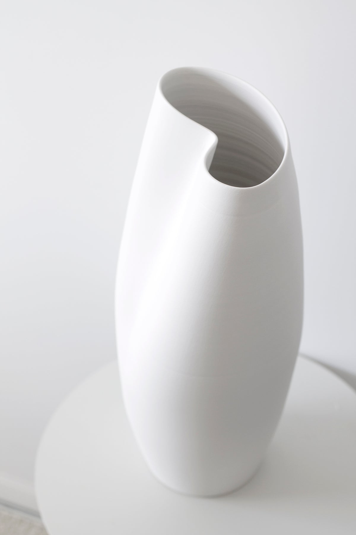 Vault Ceramic Vase – Sculptural White Statement Vessel 38cm