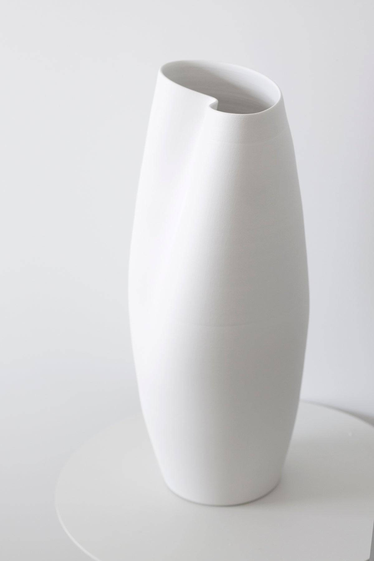 Vault Ceramic Vase – Sculptural White Statement Vessel 38cm