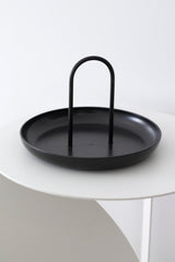 FIKA Round Display Tray with Handle - Black / White / Grey