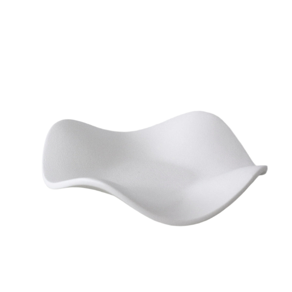 Matte white ceramic wave tray, an undulating sculptural dish, shown against a plain white background
