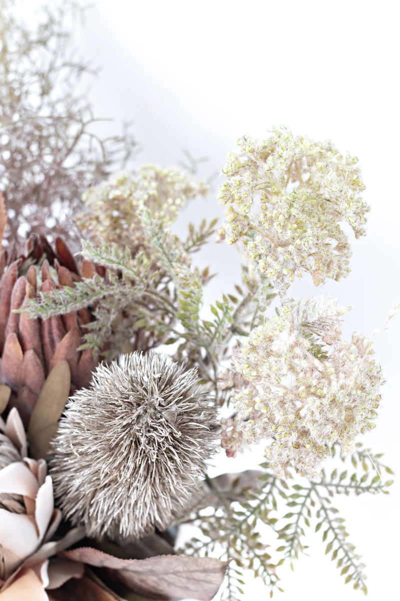 Wild Flower with Fern Spray Light Pink