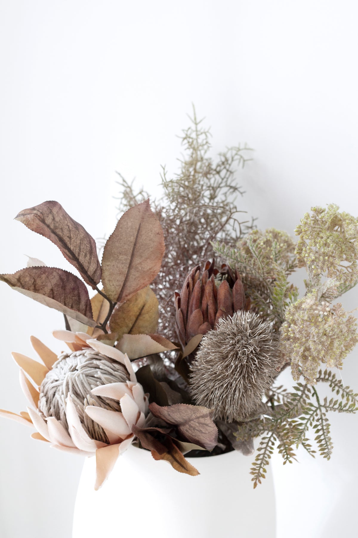 Dried Protea Stem, Peach or Pink 61cm Faux Bloom