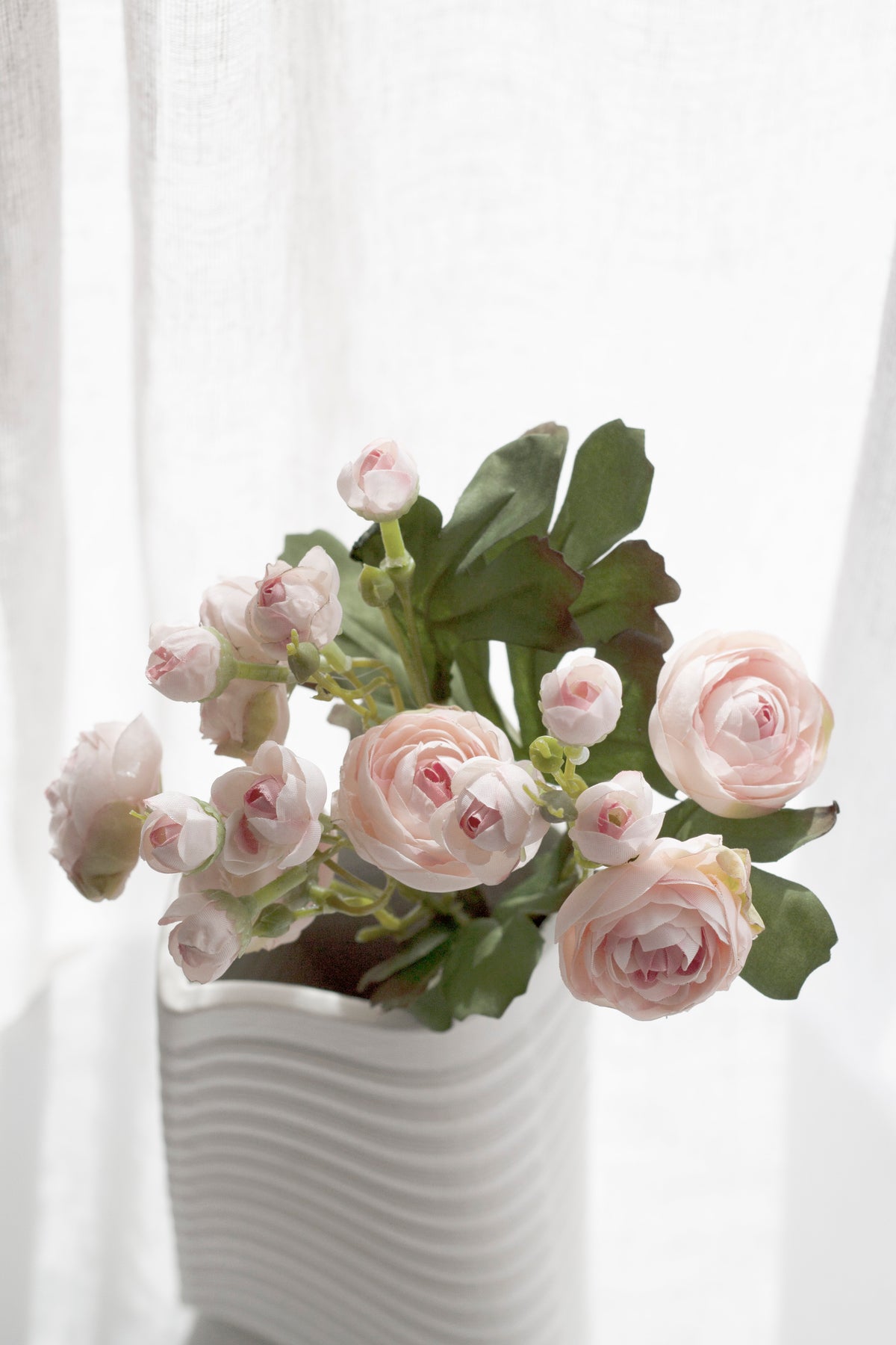 Mini Ranunculus Stem, Baby Pink 48cm Faux Flower