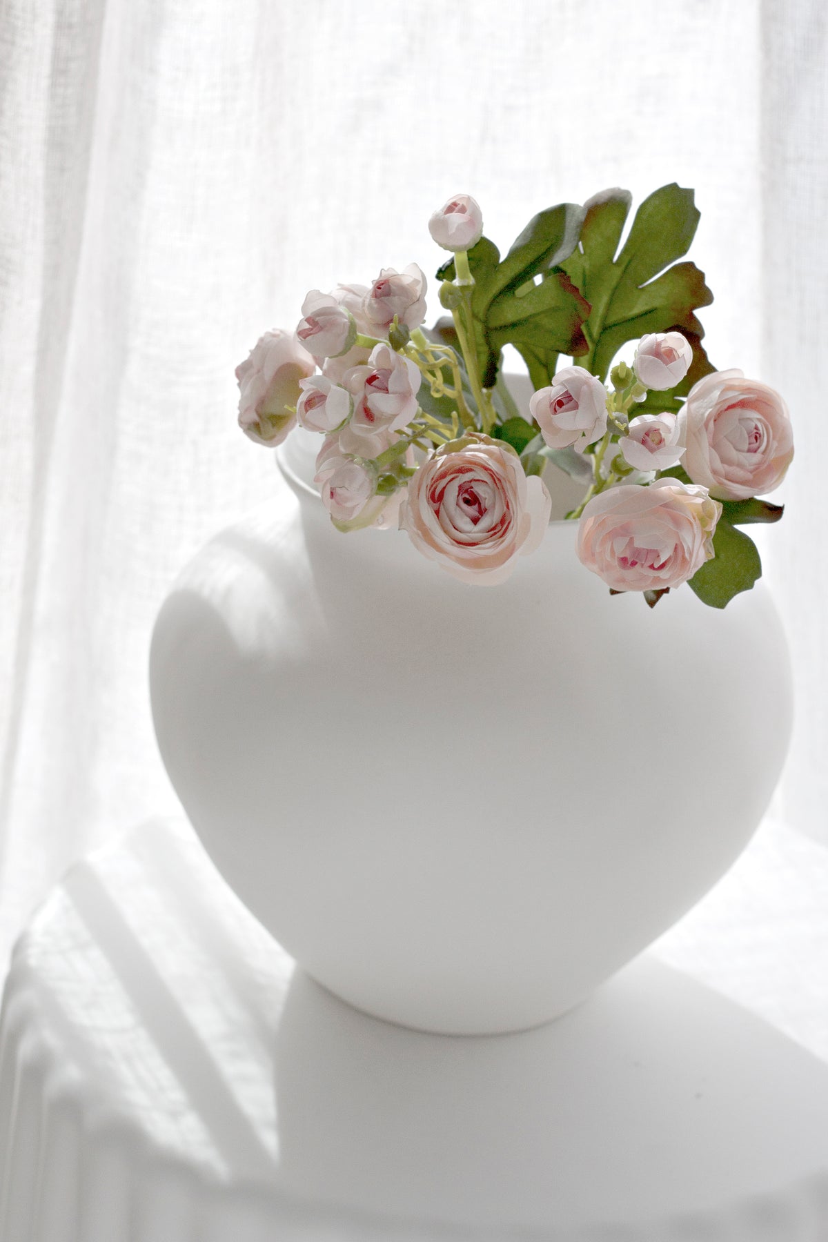 Mini Ranunculus Stem, Baby Pink 48cm Faux Flower