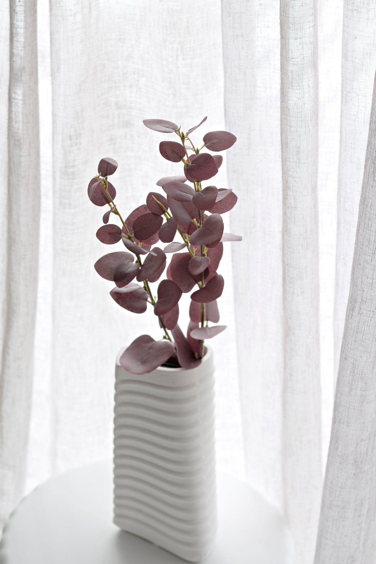 Eucalyptus Spray, Burgundy 80cm Faux Stem