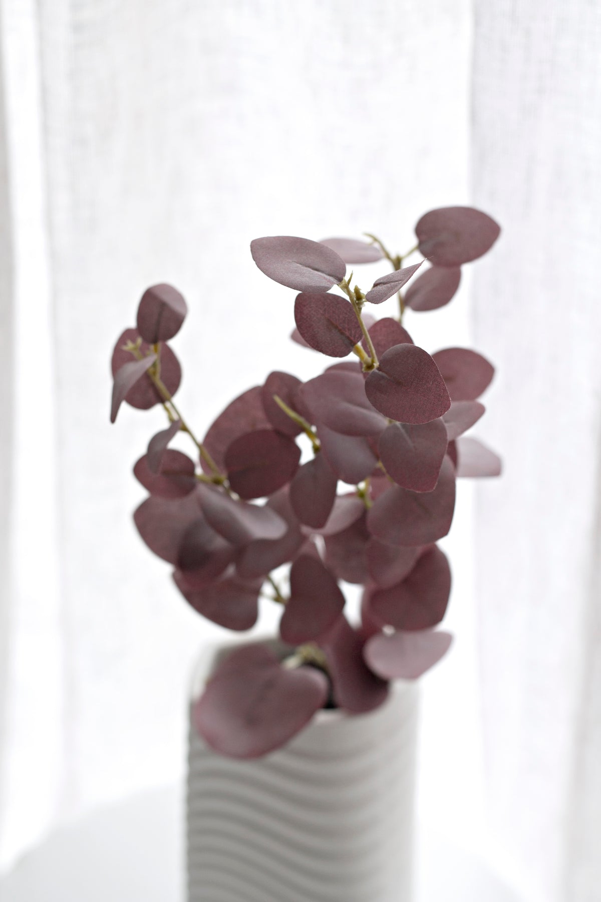 Eucalyptus Spray, Burgundy 80cm Faux Stem