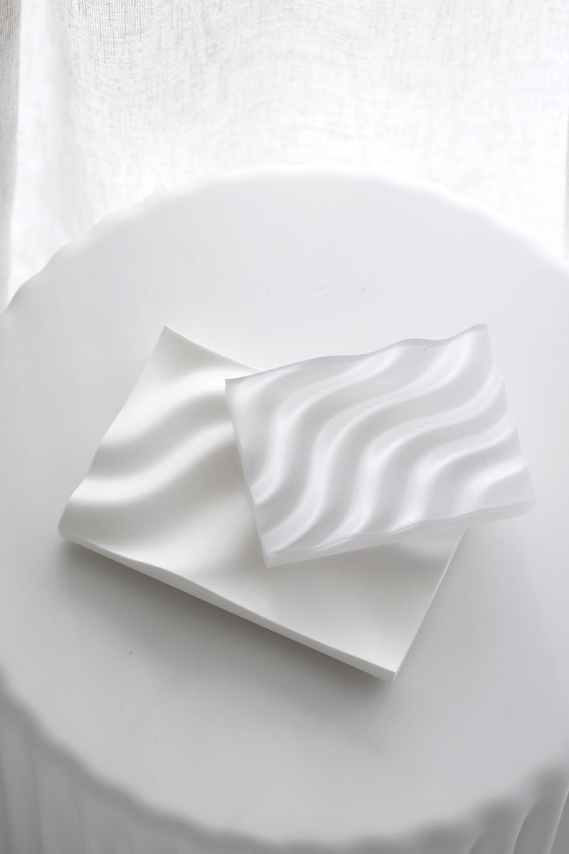 Ripple 3d Printed Soap Tray - Clear / Eggshell